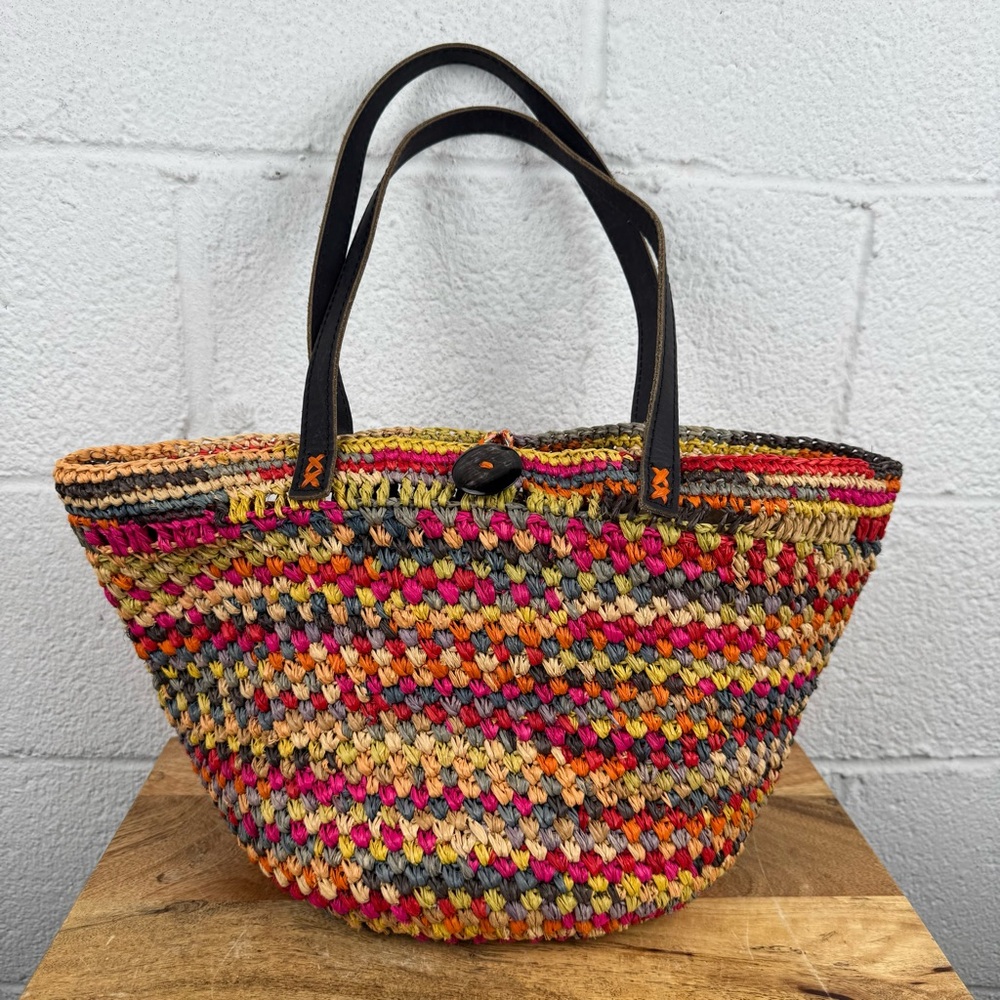 Le Voyage en Panier Leona Multico Raffia Tote | Madagascar Woven Basket Bag